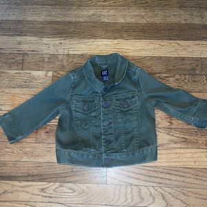 BABY GAP olive green jean jacket size 12-18 months